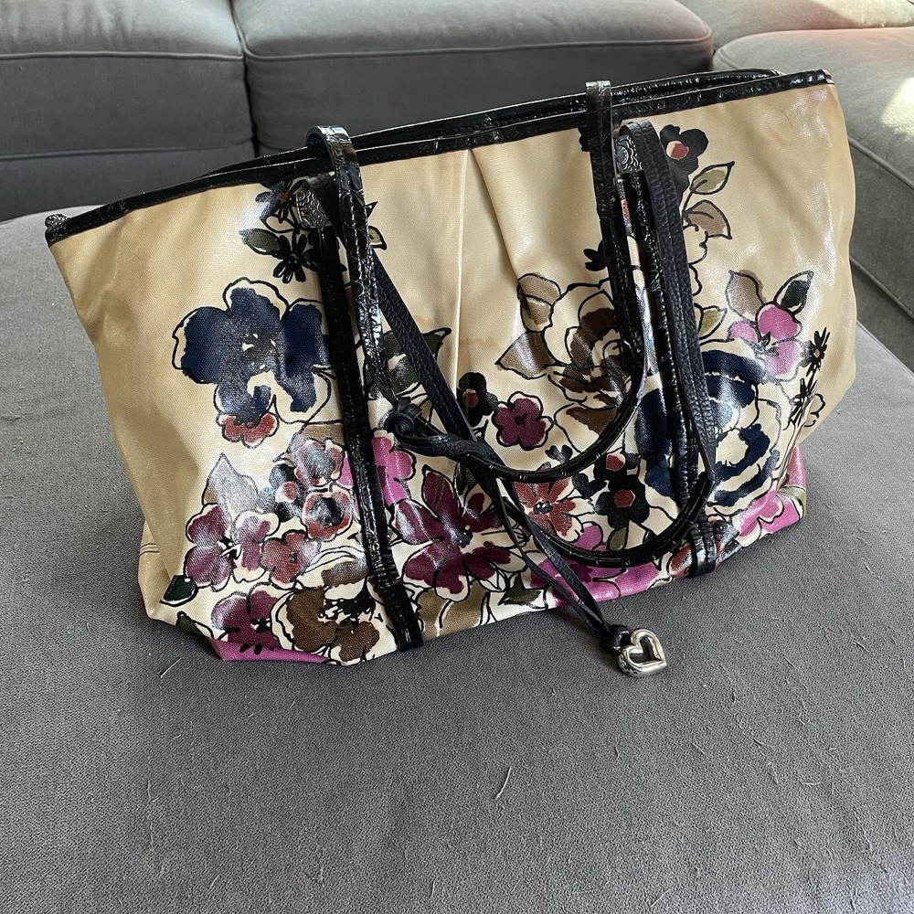 Rare HTF Brighton Floral Handbag Purse Large Tote Bag VERY NICE